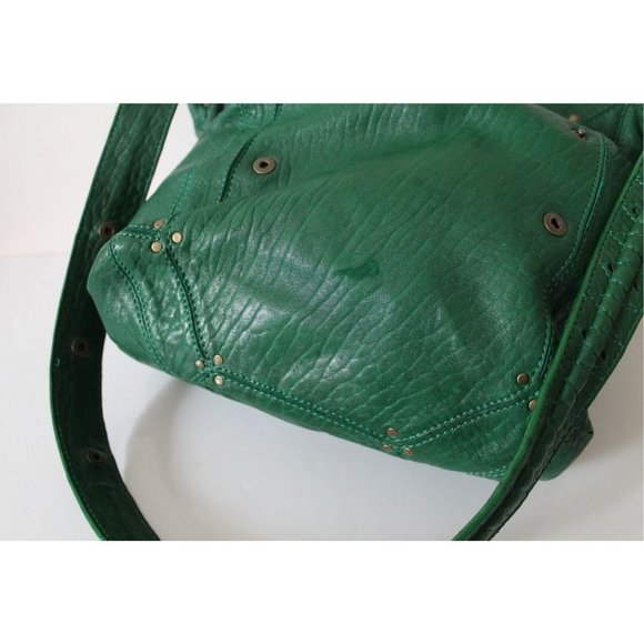 Jerome Dreyfuss Green Genuine Leather Shoulder Bag Rare - Picture 10 of 13